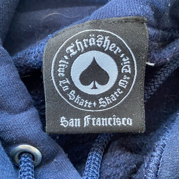Navy Blue Thrasher Hoodie - Picture 4 of 4